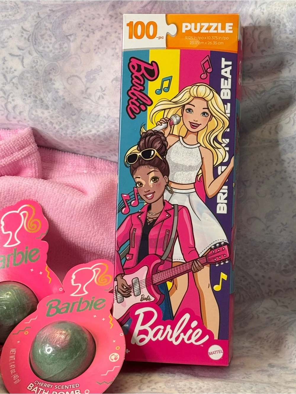 Barbie Pink Activity & Bath Set with Hooded 20x20 in. Towel